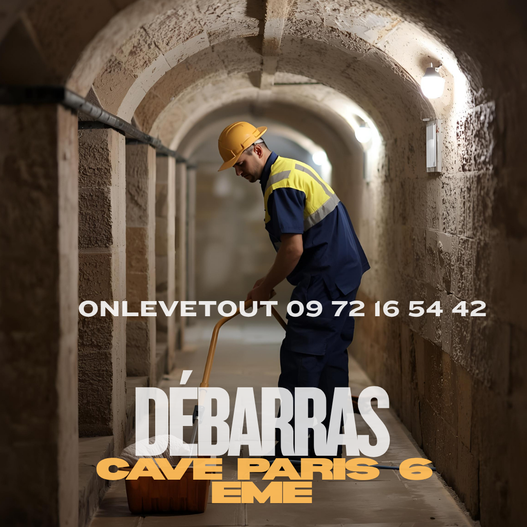 Passage étroit dans un immeuble parisien durant débarras cave Paris 6	