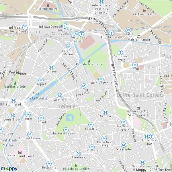 Carte zones intervention débarras cave Paris 19 tous quartiers