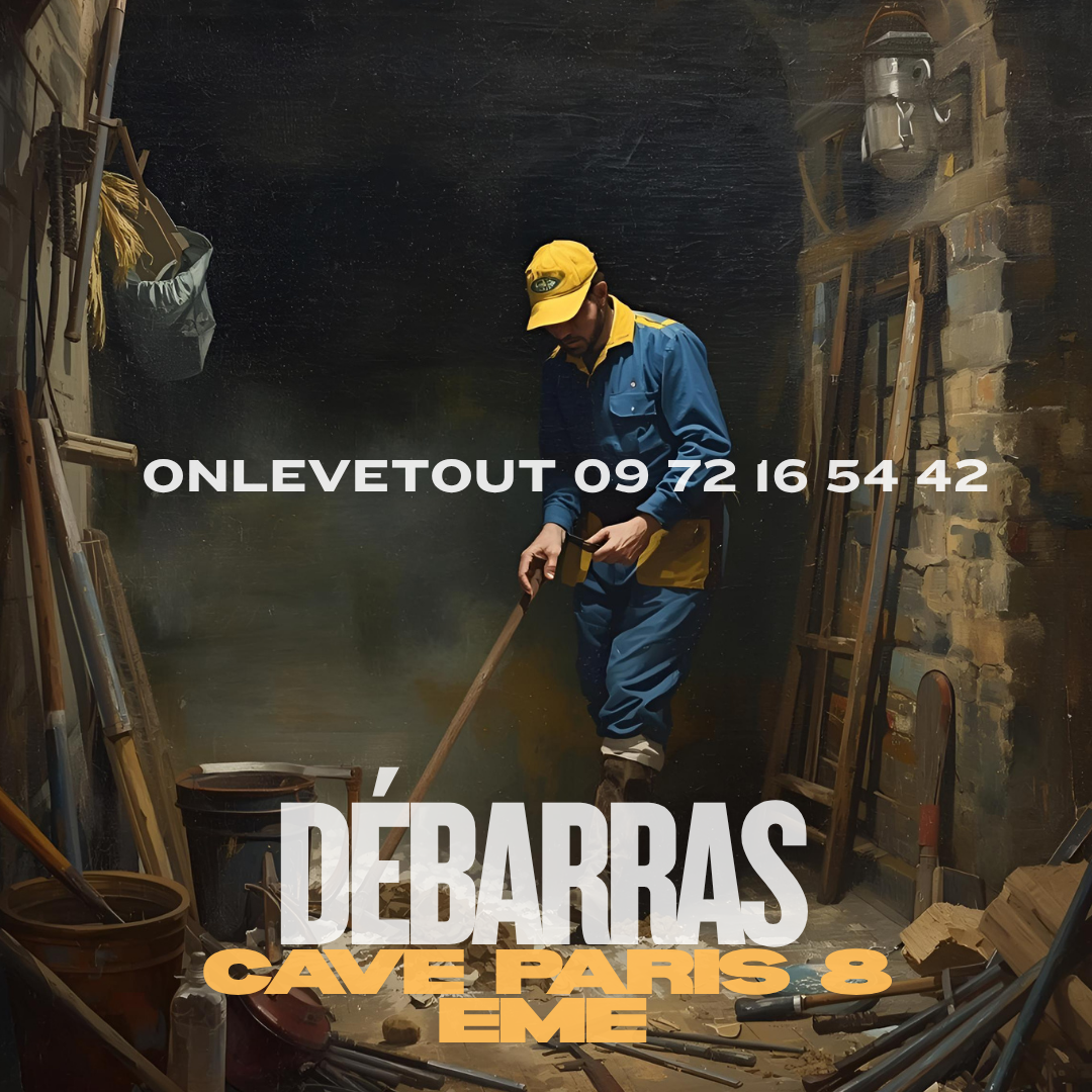 Équipe Onlevetout en action pour débarras cave à Paris 8