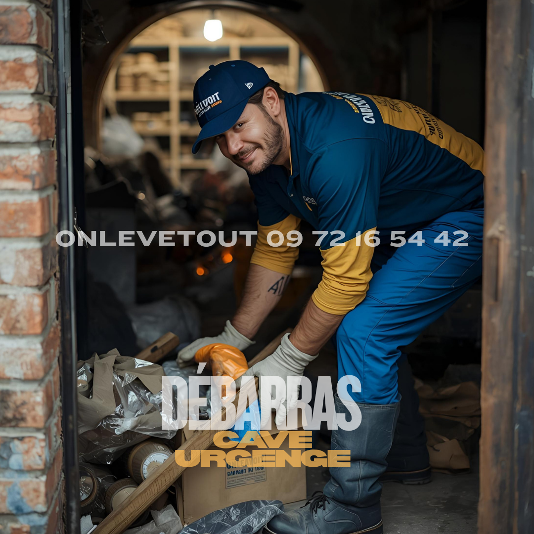 Équipe professionnelle intervention urgente débarras cave Paris