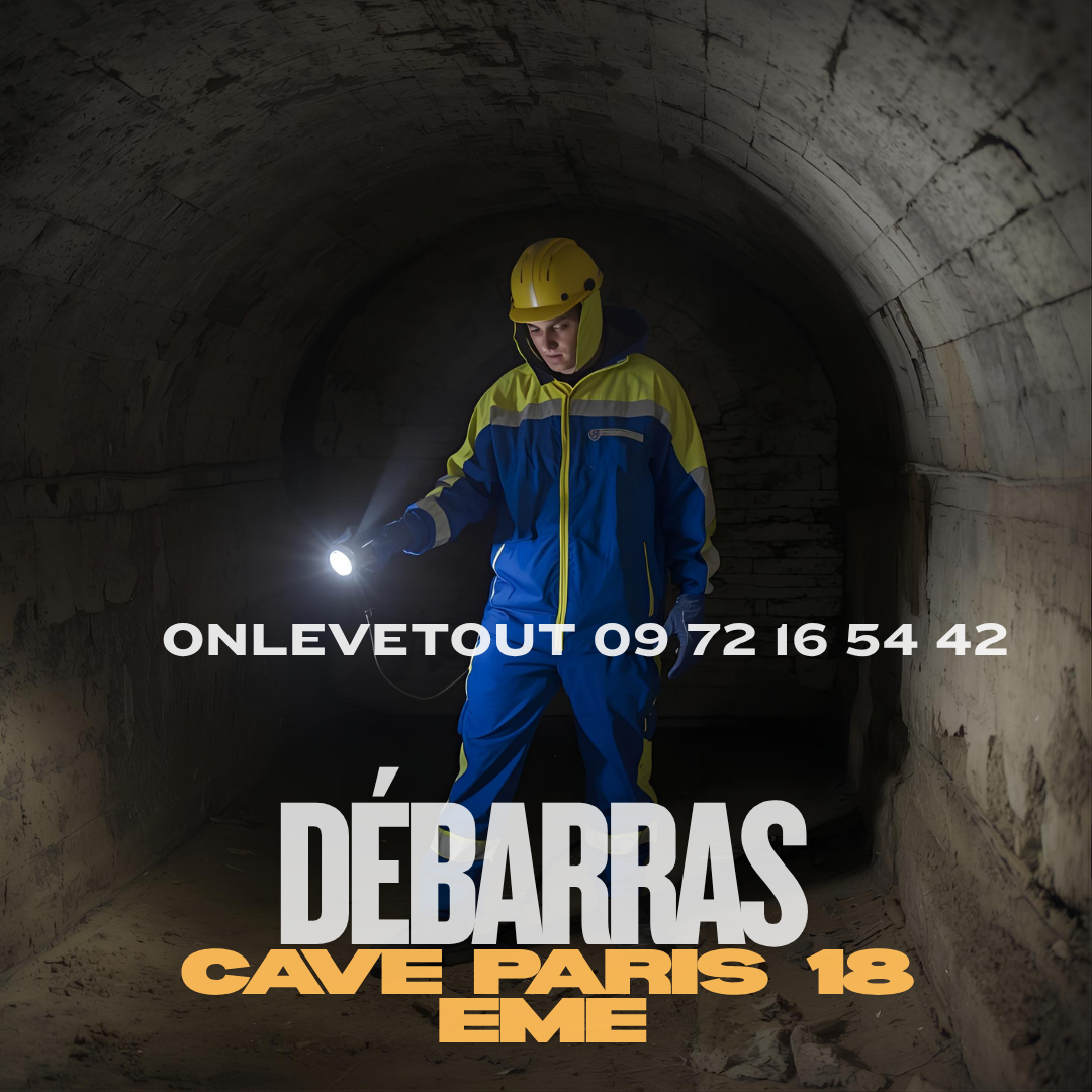 Cave propre et rangée après débarras Paris 18