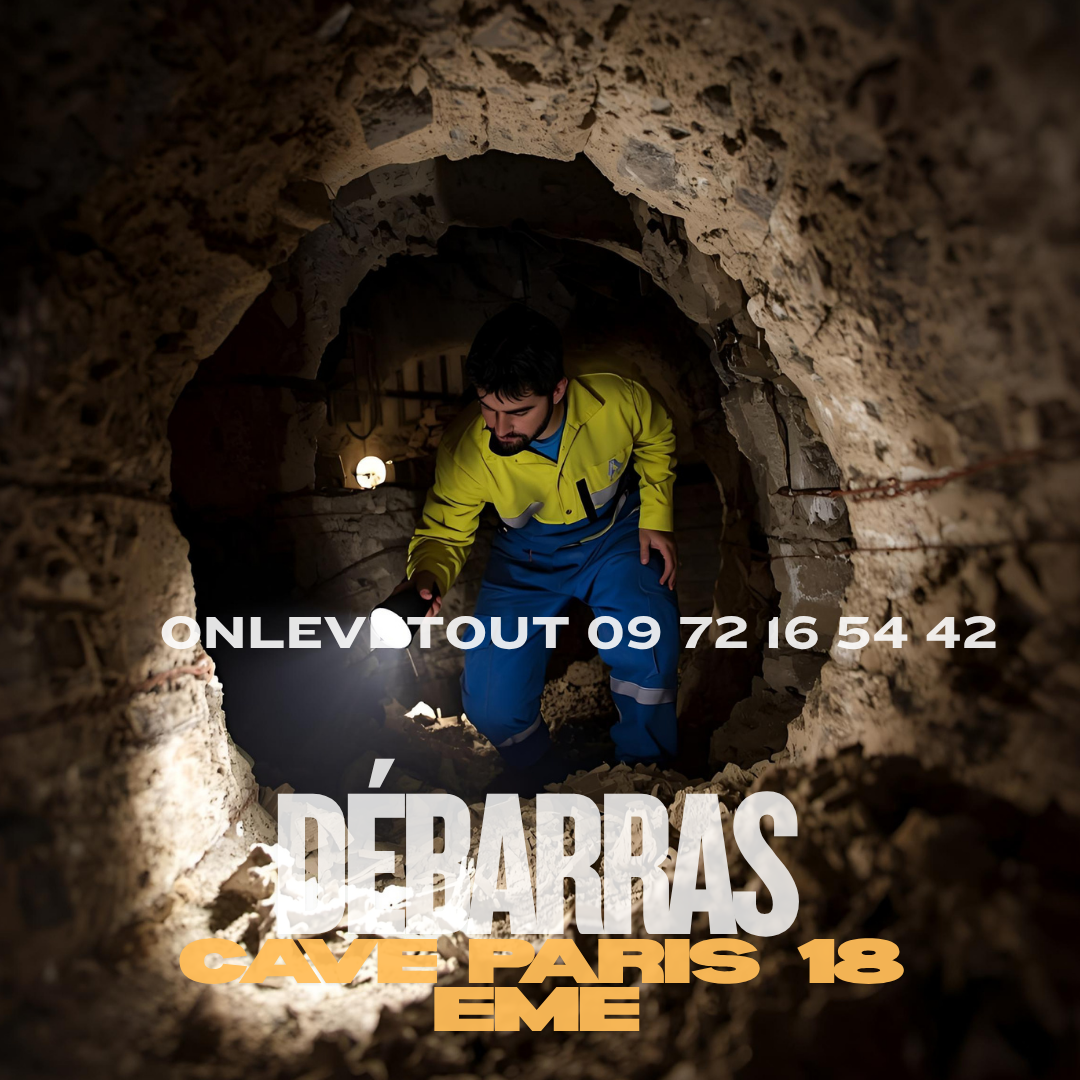 Évacuation des encombrants lors débarras cave Paris 18