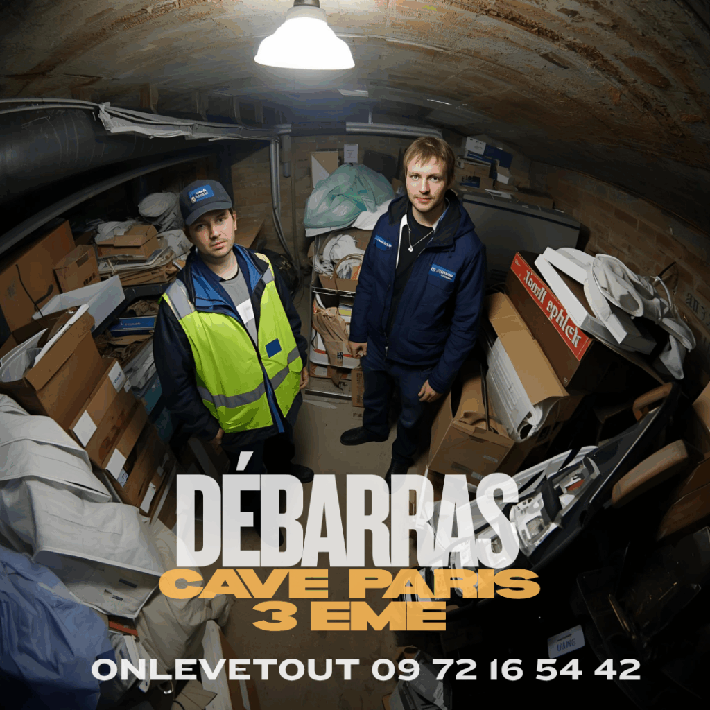 Tri écologique des déchets lors d’un débarras cave à Paris 3	