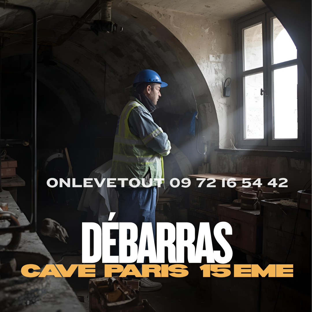 Cave parfaitement vidée, nettoyée et désinfectée après débarras OnLevetout dans le 15ème arrondissement