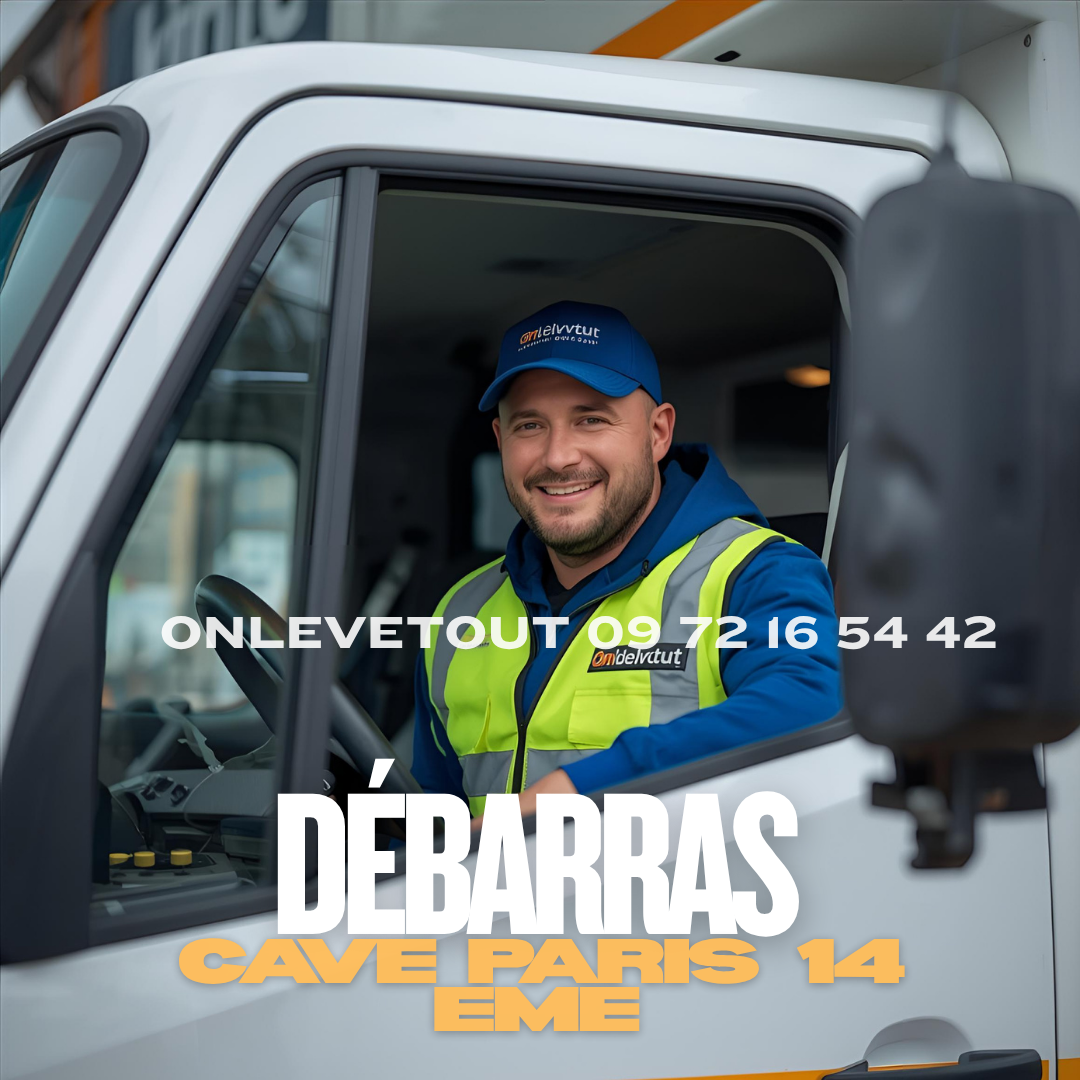 Camion et équipe OnLeveTout pour débarras de cave dans le 14ème arrondissement