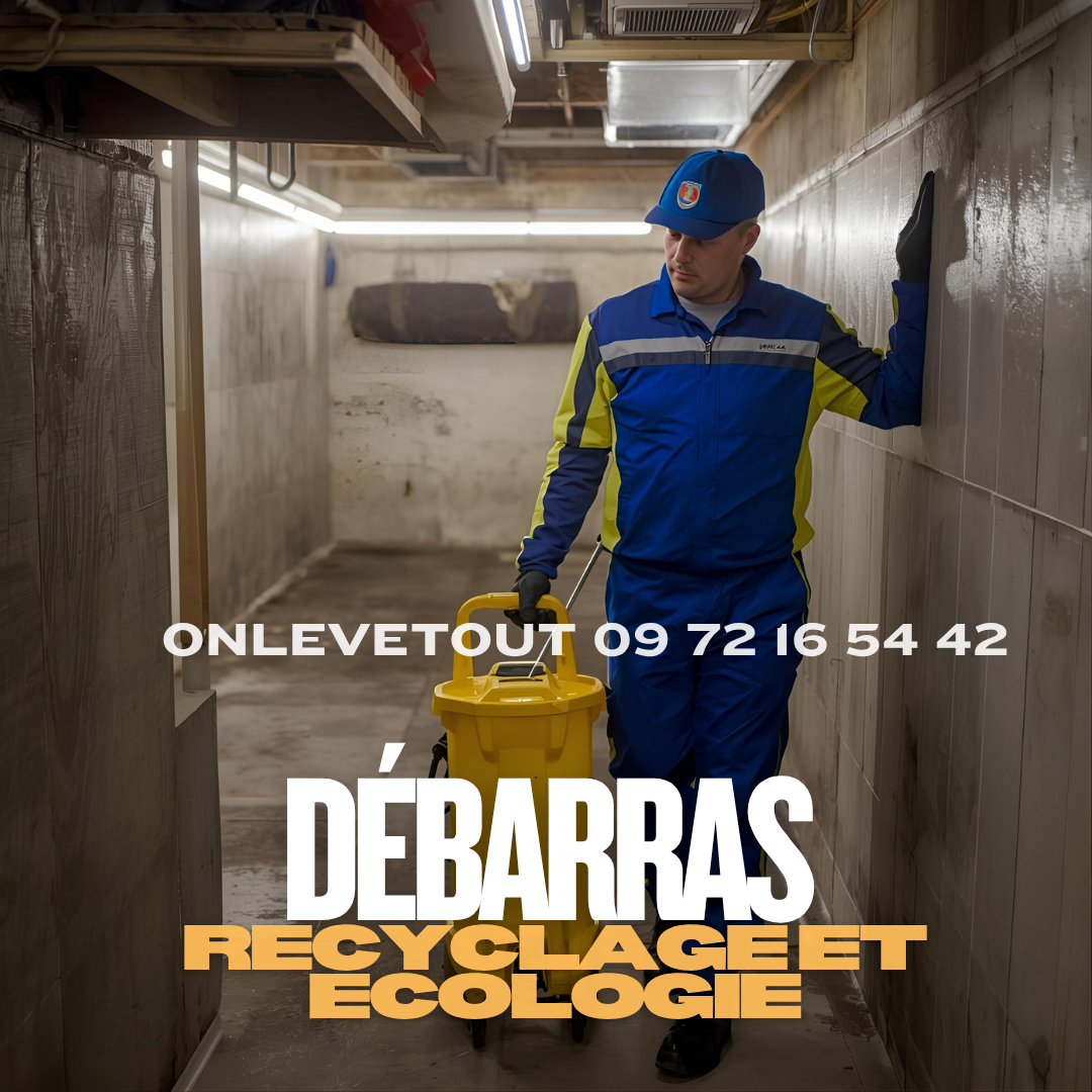 Processus de tri sélectif lors d'un débarras de cave à Paris avec catégories de recyclage